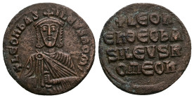 Leo VI the Wise, AD 886-912. AE, Follis. 7.90 g. 25.70 mm. Constantinople.