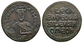 Leo VI the Wise, AD 886-912. AE, Follis. 8.86 g. 27.45 mm. Constantinople.