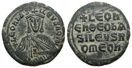 Leo VI the Wise, AD 886-912. AE, Follis. 10.21 g. 27.17 mm. Constantinople.