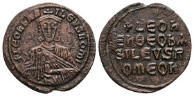 Leo VI the Wise, AD 886-912. AE, Follis. 7.23 g. 27.72 mm. Constantinople.