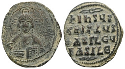 Anonymous Follis, Class A2. Basil II and Constantine VIII, AD 976-1025. AE, Follis. 9.00 g. 30.79 mm. Constantinopolis.