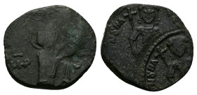 Manuel I Comnenus, AD 1143-1180. AE, Tetarteron. 2.50 g. 18.75 mm. Constantinople.