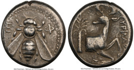 IONIA. Ephesus. Ca. 4th century BC. AR tetradrachm (23mm, 15.23 gm, 12h). NGC Choice VF 5/5 - 3/5. Ca. 390-380 BC. Turillus, magistrate. E-Φ, bee with...