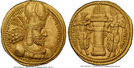 SASANIAN EMPIRE. Shahpur I (AD 240-272). AV dinar (21mm, 7.40 gm, 3h). NGC MS 5/5 - 4/5. Mint I ("Ctesiphon"), Phase 2, ca. AD 260-272. Bust of Shahpu...