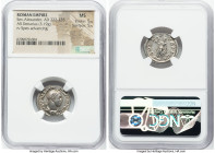 Severus Alexander, as Augustus (AD 222-235). AR denarius (20mm, 3.19 gm, 7h). NGC MS 5/5 - 5/5. Rome, AD 231-235. IMP ALEXAN-DER PIVS AVG, laureate, d...