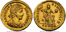Theodosius I, Eastern Roman Empire (AD 379-395). AV solidus (20mm, 4.48 gm, 5h). NGC AU 5/5 - 5/5. Constantinople, 8th officina, AD 378-383. D N THEOD...