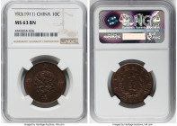 Hsüan-t'ung 10 Cash Year 3 (1911) MS63 Brown NGC, KM-Y27. HID09801242017 © 2023 Heritage Auctions | All Rights Reserved