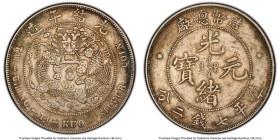 Kuang-hsü Dollar ND (1908) VF Details (Graffiti) PCGS, Tientsin mint, KM-Y14, L&M-11. Quite a few scattered light scrapes are visible on the reverse, ...