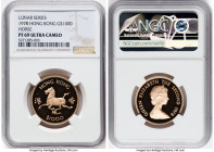 British Colony. Elizabeth II gold Proof "Year of the Horse" 1000 Dollars 1978 PR69 Ultra Cameo NGC, KM44. Lunar series. HID09801242017 © 2023 Heritage...