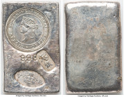 British Colony. Shanghai Specie Office silver Ingot ND (c. 1970s) AU, KM-XB13. 51x31.5mm. 163.46gm. An intriguing ingot issue with an anachronistic Qu...