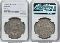 Charles III 8 Reales 1761 LM-JM AU55 NGC, Lima mint, KM-A64.2, Cal-1020. Crisp and lightly toned surfaces. One dot above L variety. HID09801242017 © 2...