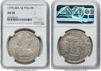 Charles III 8 Reales 1779 LM-MJ AU58 NGC, Lima mint, KM78, Cal-1046. HID09801242017 © 2023 Heritage Auctions | All Rights Reserved