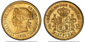 Spanish Colony. Isabel II gold Peso 1866 XF45 PCGS, Madrid mint, KM142, Cal-829. A scarcer date of this brief series. HID09801242017 © 2023 Heritage A...