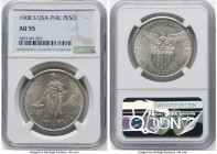 USA Administration Peso 1908-S AU55 NGC, San Francisco mint, KM172. HID09801242017 © 2023 Heritage Auctions | All Rights Reserved