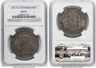 Alfonso XIII Peso 1895 PG-V AU55 NGC, Madrid mint, KM24. HID09801242017 © 2023 Heritage Auctions | All Rights Reserved