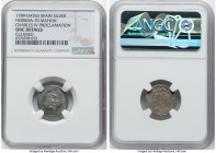 Mahon. Charles IV silver "Proclamation" Medal 1789-Dated UNC Details (Cleaned) NGC, Herrera-70. 18mm. By J. Grases Fiol. A crude yet formidable Procla...