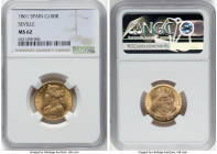 Isabel II gold 100 Reales 1861 MS62 NGC, Seville mint, KM605.3. HID09801242017 © 2023 Heritage Auctions | All Rights Reserved