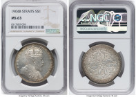 British Colony. Edward VII Dollar 1904-B MS63 NGC, Bombay mint, KM25, Prid-4. A wonderful and scarce issue when located in Choice Mint State and above...