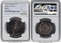 Confederation "Zurich Shooting Festival" 5 Francs 1872 MS61 NGC, KM-XS11, Häb-13, Richter-1731. HID09801242017 © 2023 Heritage Auctions | All Rights R...