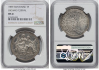Confederation "Lugano Shooting Festival" 5 Francs 1883 MS61 NGC, Bern mint, KM-XS16, Dav-390, Richter-1373. HID09801242017 © 2023 Heritage Auctions | ...