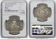 Confederation "Bern Shooting Festival" 5 Francs 1885 MS62 NGC, Bern mint, KM-XS17, Richter-193. HID09801242017 © 2023 Heritage Auctions | All Rights R...
