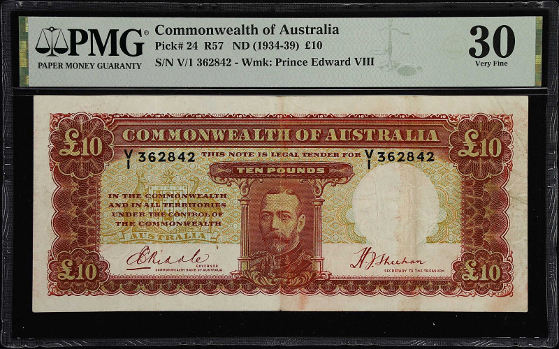AUSTRALIA. Commonwealth of Australia. 10 Pounds, ND (1934-39). P-24. R57. PMG Ve...