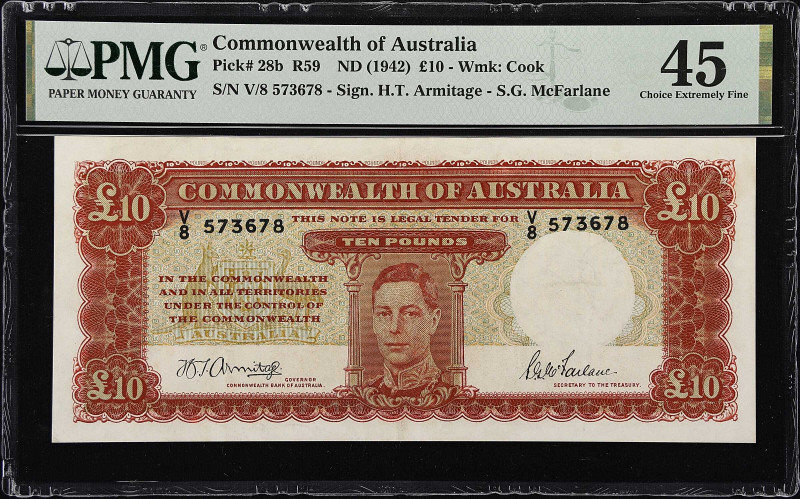 AUSTRALIA. Commonwealth Bank of Australia. 10 Pounds, ND (1942). P-28b. R59. PMG...