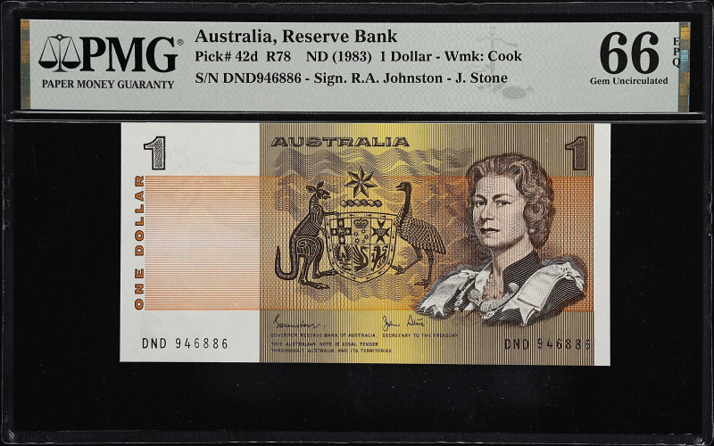 AUSTRALIA. Lot of (7) Reserve Bank of Australia. 1, 2, 5, 10, 20, 50 & 100 Dolla...