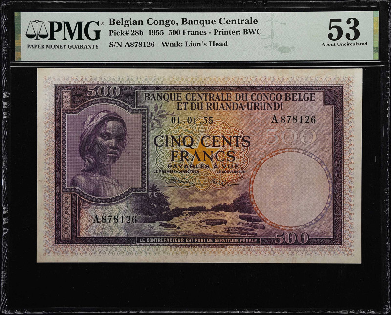 BELGIAN CONGO. Banque Centrale du Congo Belge et du Ruanda-Urundi. 500 Francs, 1...