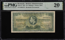 BERMUDA. Bermuda Government. 10 Shillings, 1937. P-9. PMG Very Fine 20.
An evenly circulated note bearing serial number J084473, featuring a profile ...