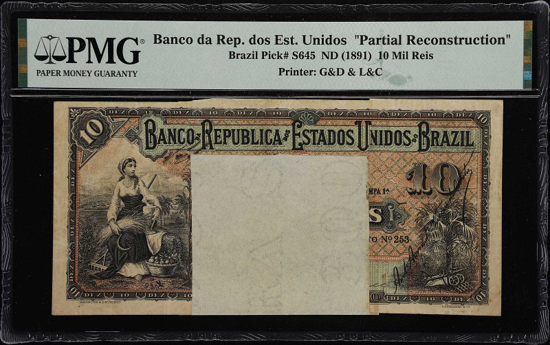 BRAZIL. Banco da Republica dos Estados Unidos do Brazil. 10 Mil Reis, ND (1891)....