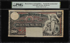 BRAZIL. Banco da Republica do Brazil. 200 Mil Reis, ND (1893). P-S679. PMG. "Partial Reconstruction."
No grade has been given to this rare and elusiv...