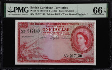BRITISH CARIBBEAN TERRITORIES. Lot of (5). British Caribbean Territories Eastern Group. 1 Dollar, 1961. P-7c. Consecutive. PMG Gem Uncirculated 66 EPQ...