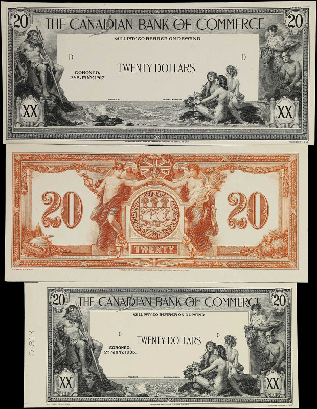CANADA. Lot of 3. Canadian Bank of Commerce. 20 Dollars, 1917-35. CH#75-16-02-08...