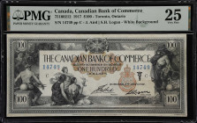 CANADA. Canadian Bank of Commerce. 100 Dollars, 1917. CH# 75-16-02-12. PMG Very Fine 25.
An elusive issue for the bank with the 1917 $100 denominatio...