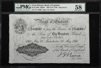 GREAT BRITAIN. Bank of England. 100 Pounds, 1914. P-308b. B208ff. PMG Choice About Uncirculated 58.
B208ff. Manchester. A very important 1914 medium ...