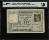 INDIA. Government of India. 10 Rupees, ND (1917-30). P-5b. Jhun&Rez 3.6.2. PMG Very Fine 30.
A popular KGV design with a watermark of the Star of Ind...