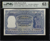 INDIA. Reserve Bank of India. 100 Rupees, ND (1950). P-41a. PMG Choice Uncirculated 63 EPQ.
Great color is noticed on this lovely note that is as ori...
