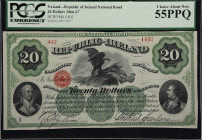IRELAND, REPUBLIC. Republic of Ireland. 20 Dollars, 1866-67. P-S103. PCGS Currency Choice About New 55 PPQ.
Another lovely example of this Irish bond...