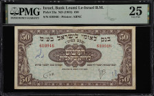 ISRAEL. Bank Leumi Le - Israel B.M. 50 Pounds, ND (1952). P-23a. PMG Very Fine 25.
A type always sought after by collectors. PMG Comments "Annotation...