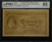 LATVIA. Lot of (2). Latwijas Walstskases Sihme. 1000 Lats, ND (ca.1920). P-Unlisted. Front & Back Archival Photographs. PMG Choice Uncirculated 63.
A...