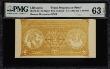 LITHUANIA. Ostland Spinnstoffwarn Punktwerschein. 5 Punkte, ND (1943-45). P-Unlisted. Front Progressive Proof. PMG Choice Uncirculated 63 EPQ.
German...