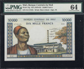 MALI. Banque Centrale du Mali. 10,000 Francs, ND (1970-84). P-15g. PMG Choice Uncirculated 64.
Signature 9. A Z prefix, high denomination. PMG Commen...