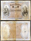 1867. Banco de Barcelona. 100 pesos fuertes. (Ed. A61) (Ed. 65) (Filabo 18B) (Pick. S245). 9 de noviembre. Fechado a mano. Con cuatro firmas autógrafa...