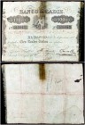 1861. Banco de Cádiz. 100 reales de vellón. (Ed. A66) (Ed. 70) (Filabo 1CA) (Ruiz y Alentorn 520) (Pick. S271, error foto). 1 de agosto. I emisión. Fe...