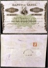 Banco de Cádiz. 2000 reales de vellón. (Ed. A78) (Ed. 82) (Filabo 13CA) (Ruiz y Alentorn 530) (Pick S295). Sin fecha. III emisión. Cuatro firmas manus...