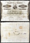 Banco de Cádiz. 4000 reales de vellón. (Ed. A79) (Ed. 83) (Filabo 14CA) (Ruiz y Alentorn 531) (Pick S296). Sin fecha. III emisión. Cuatro firmas manus...