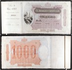 18... (1857). Banco de Sevilla. 1000 reales de vellón. (Ed. A116, mismo ejemplar) (Ed. 123, mismo ejemplar) (Filabo 4SE) (Pick S414 error foto). (28 d...