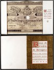 1857. Banco de Zaragoza. 100 reales de vellón. (Ed. A117A) (Ed. 126A) (Filabo 1-2AI) (Ruiz y Alentorn 556) (Pick S451b). 14 de mayo. Serie A. Taladro ...