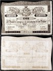 1857. Banco de Zaragoza. 100 reales de vellón. (Ed. A117C) (Ed. 126c) (Filabo 1ZAIII) (Ruiz y Alentorn 556) (Pick S451a). 14 de mayo. Serie A. Sin tal...